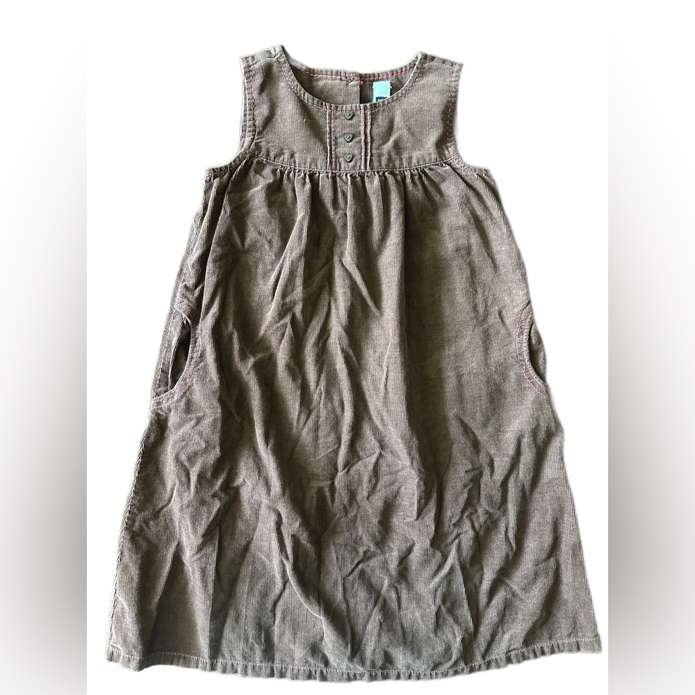 GAP Brown Corduroy Dress with Heart Buttons 5Y